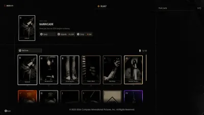 Halloween: The Game Perk Cards scene for progression systems